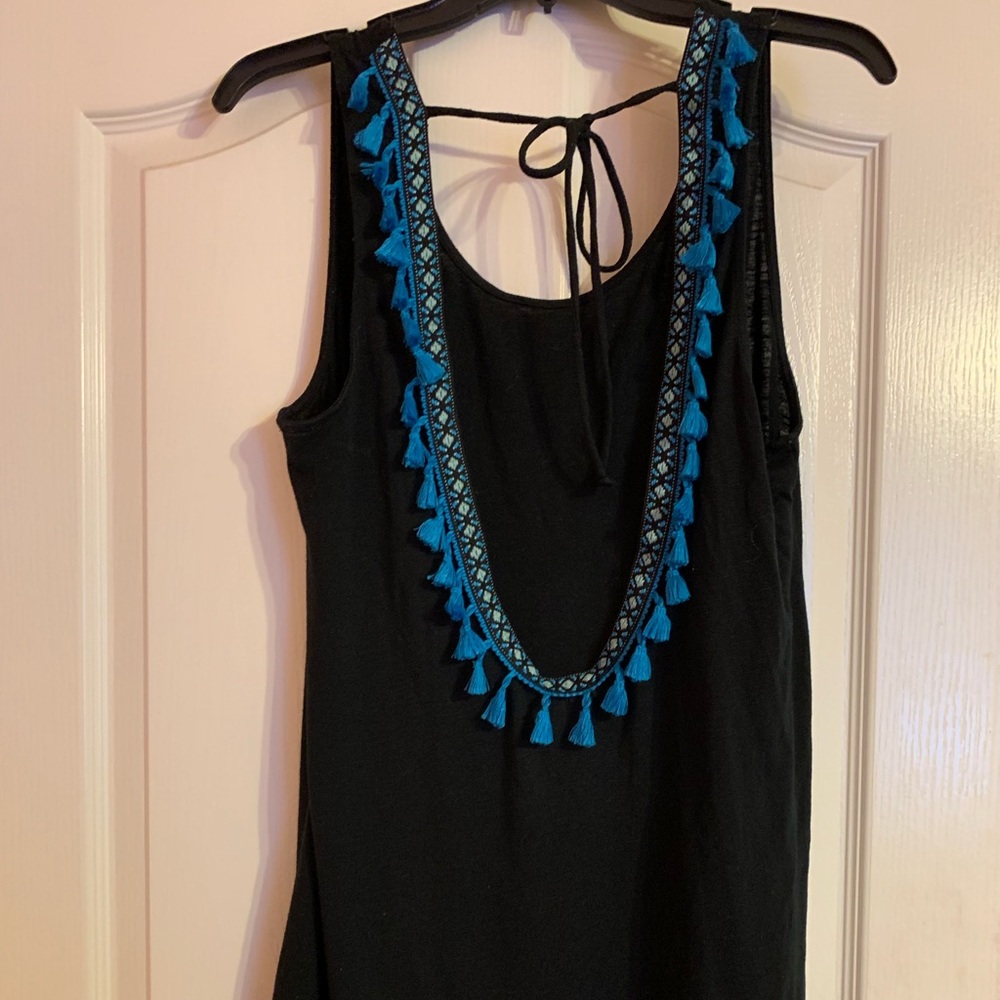 Blue Tassel swimsuit coverup